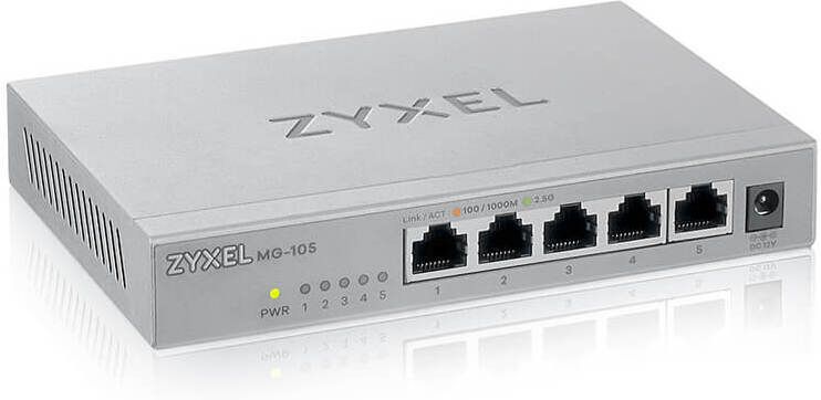 Zyxel MG-105 5 Ports Desktop 2.5G MultiGig unmanaged Switch